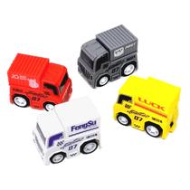 Kit 4 Carrinhos Caminhão Fricção Rodas De Borracha Brinquedo Kit 4 Carrinhos Caminhão Fricção Rodas De Borracha Brinquedo