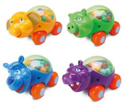 Kit 4 Carrinhos Chocalho Animais P/ Bebê PlaySkool Divertoys