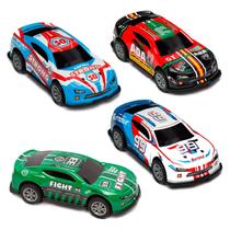 Kit 4 Carrinhos Com Fricção Brinquedo Miniatura Para Crianças
