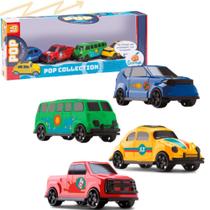 Kit 4 Carrinhos de Brinquedos Infantil Pop Cars Collection