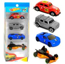 Kit 4 Carrinhos Roda Livre de Ferro Wheels Hot Cars Clássicos