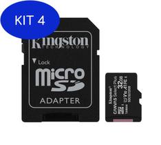 Kit 4 Cartão De Memória 32gb Kingston 100Mbs MicroSD Classe