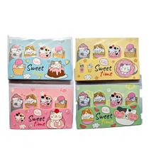 Kit 4 Cartelas Bloco Nota Adesivo Gatos Cores Diversas