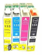 Kit 4 Cartuchos de Tinta Compatíveis T1331 T1332 T1333 T1334 Preto + Colorido p/ Stylus TX320F TX235W TX420W TX430W