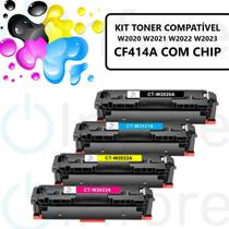 Kit 4 Cartuchos de Toner 414A W2020 W2021 W2022 W2023 Compatível C/ M454DW M454DN M479FDW C/ CHIP