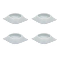 Kit 4 Casquinhas de Siri 12cm em Porcelana Branca