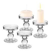 Kit 4 Castiçais De Vidro Porta Vela Enfeite Decoração Sextavado 11cm Kit 4 Castiçais De Vidro Porta Vela Enfeite Decoração Sextavado 11cm