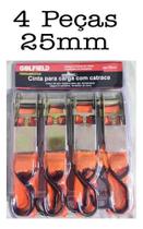 kit 4 Catraca Cinta Amarração Carga 25mm Corpo De Aço Golfield