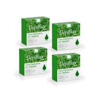 Kit 4 Cera Depilatoria Quente Hortela 500G Depiflax