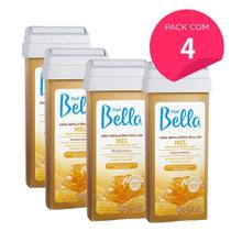 Kit 4 Cera Depilatória Roll On Depil Bella Mel Refil 100g