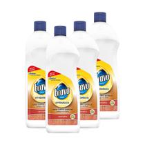 Kit 4 Cera Líquida Bravo Brilho Prático Autobrilho Vermelha 750ml