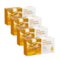 Kit 4 Cera Quente para Depilação em Tabletes Natural Depilatório Depilflax 1kg Kit 4 Cera Quente para Depilação em Tabletes Natural Depilatório Depilflax 1kg