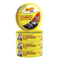Kit 4 Ceras Automotivas Polimento Cristal Mundial Prime 200g