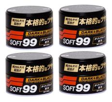 Kit 4 Ceras de Carnaúba Soft 99 Dark e Black Para Carros Pretos e Escuros - 300g