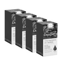Kit 4 Ceras Negra para Depilação em Tablete Quente Depilatória Depilflax 250g Kit 4 Ceras Negra para Depilação em Tablete Quente Depilatória Depilflax 250g