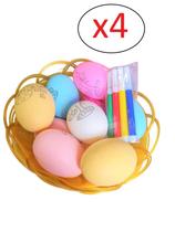 Kit 4 Cestas Com Ovos Personalizar Colorir Páscoa 40 Ovos Kit 4 Cestas Com Ovos Personalizar Colorir Páscoa 40 Ovos