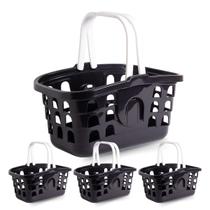 Kit 4 Cestas de Compras Cestinha Supermercado Multiuso Preta