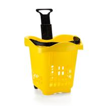 KIT 4 Cestas de Compras Cestinhas Mercado Com Rodas Rodinhas Lofity 30Lts