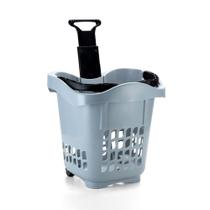 KIT 4 Cestas de Compras Cestinhas Mercado Com Rodas Rodinhas Lofity 30Lts