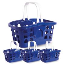 Kit 4 Cestas de Compras Supermercado Cestinha Farmácia Azul - Samba Toys