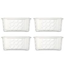 Kit 4 Cestas Pequena Multiuso Empilhável Gaveta Guarda Roupa