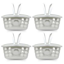Kit 4 Cestinhas Branca para Compras com Alça Multiuso