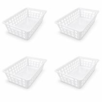Kit 4 Cestinhos Organizador Multiuso Pequeno Vazado Com Alças Cleaning 29x19x8CM 3UD Kit 4 Cestinhos Organizador Multiuso Pequeno Vazado Com Alças Cleaning 29x19x8CM 3UD