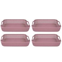 Kit 4 Cesto Caixa Organizadora Grande Multiuso Retangular Casa Cozinha Banheiro Armario Gaveta Lavanderia Kit 4 Cesto Caixa Organizadora Grande Multiuso Retangular Casa Cozinha Banheiro Armario Gaveta Lavanderia
