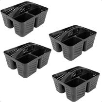 Kit 4 Cesto Cestinha Organizadora Multiuso Com Alça Preto Kit 4 Cesto Cestinha Organizadora Multiuso Com Alça Preto