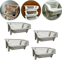 Kit 4 Cesto Expositor Organizador Empilhável 16 Lts Branco