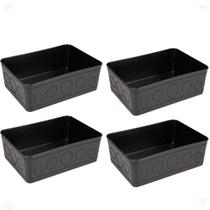 Kit 4 Cesto Multiuso Decorativo Preto 19X13,5X6,5Cm Kit 4 Cesto Multiuso Decorativo Preto 19X13,5X6,5Cm