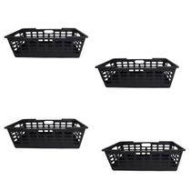 Kit 4 Cesto Multiuso Grande Atenas Preto 29x15x51Cm 25463 Kit 4 Cesto Multiuso Grande Atenas Preto 29x15x51Cm 25463
