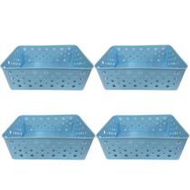 Kit 4 Cesto Multiuso Organizador Premium Azul 123Organizei Kit 4 Cesto Multiuso Organizador Premium Azul 123Organizei