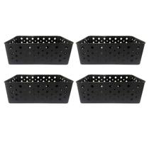Kit 4 Cesto Multiuso Organizador Premium Preto 123Organizei Kit 4 Cesto Multiuso Organizador Premium Preto 123Organizei