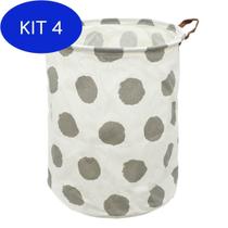 Kit 4 Cesto Organizador Grande Dobravel Para Roupa Brinquedo