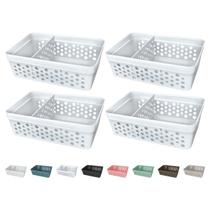 Kit 4 Cesto Organizador Rattan c/ Divisória Removível 17x11