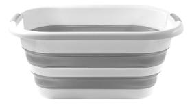 Kit 4 Cesto Retrátil Dobrável Silicone 26l C/ Alça Cinza