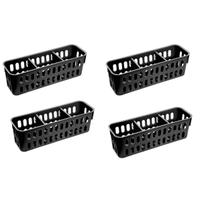 Kit 4 Cesto Slim Organizador de Gaveta Armário Com Divisória 1,3L Elloplas 26x8x8cm -
