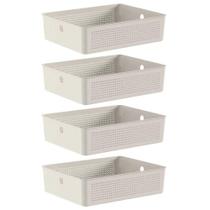 Kit 4 Cestos 8,2L Organizador OU Flow 9cm x 27cm x 34cm