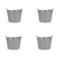 Kit 4 Cestos Balde Flexível C/Alça 15L Cinza-Fersil Kit 4 Cestos Balde Flexível C/Alça 15L Cinza-Fersil