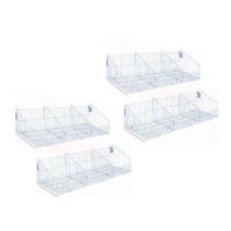 KIT - 4 Cestos Com divisórias Branco New Plus - Sa Gondolas KIT - 4 Cestos Com divisórias Branco New Plus - Sa Gondolas