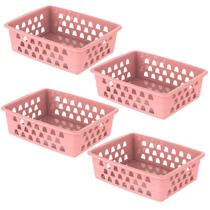 Kit 4 Cestos Grandes 25x19x7 Organizador Mesa Armário Gaveta