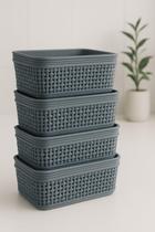 Kit 4 Cestos Multiuso De Armenamento 1,4L Jolitex Mek Ordo