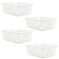 Kit 4 Cestos Multiuso Organizador Pequeno Branco 16x12x6Cm Kit 4 Cestos Multiuso Organizador Pequeno Branco 16x12x6Cm