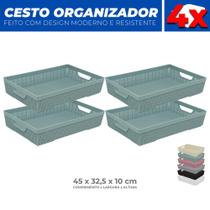 Kit 4 Cestos Organizador Armário Gaveta Lavanderia G 45x32