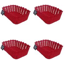 Kit 4 Cestos Organizador De Croche Retangular 26 x 18cm Kit 4 Cestos Organizador De Croche Retangular 26 x 18cm