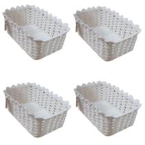 Kit 4 Cestos Organizador De Croche Retangular 26 x 18cm Kit 4 Cestos Organizador De Croche Retangular 26 x 18cm