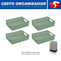 Kit 4 Cestos Organizador Multiuso Armário Lavanderia P 24x16