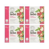 Kit 4 Chá Leão Frutas Vermelhas 10 Sachês 16g