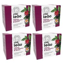 Kit 4 Chá Leão Hibisco, Rosa Silvestre e Amora 10 Sachês 16g Kit 4 Chá Leão Hibisco, Rosa Silvestre e Amora 10 Sachês 16g